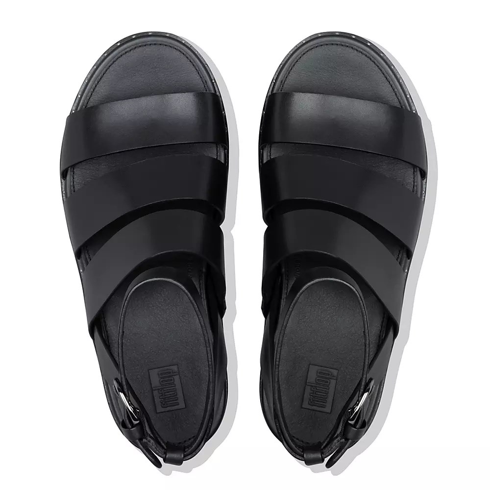 Sandalias Cuña Fitflop ELOISE Alpargata Mujer Negros | MX.T-60182