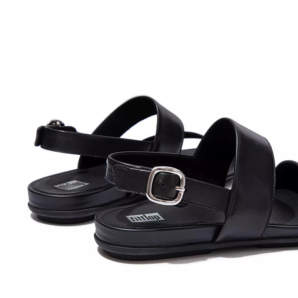 Sandalias Fitflop GRACIE Cuero Back-Correa Mujer Negros | MX.N-69210