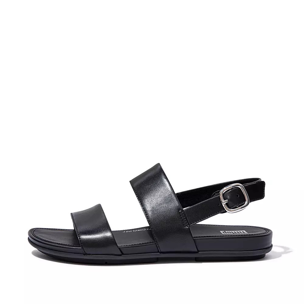 Sandalias Fitflop GRACIE Cuero Back-Correa Mujer Negros | MX.N-69210