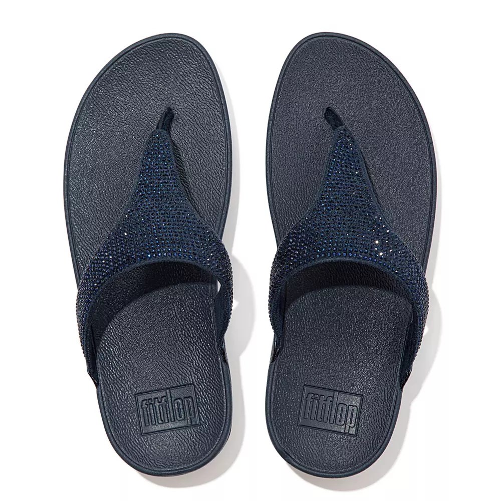 Sandalias Fitflop LULU Crystal Puntera-Post Mujer Azul Marino | MX.M-54369