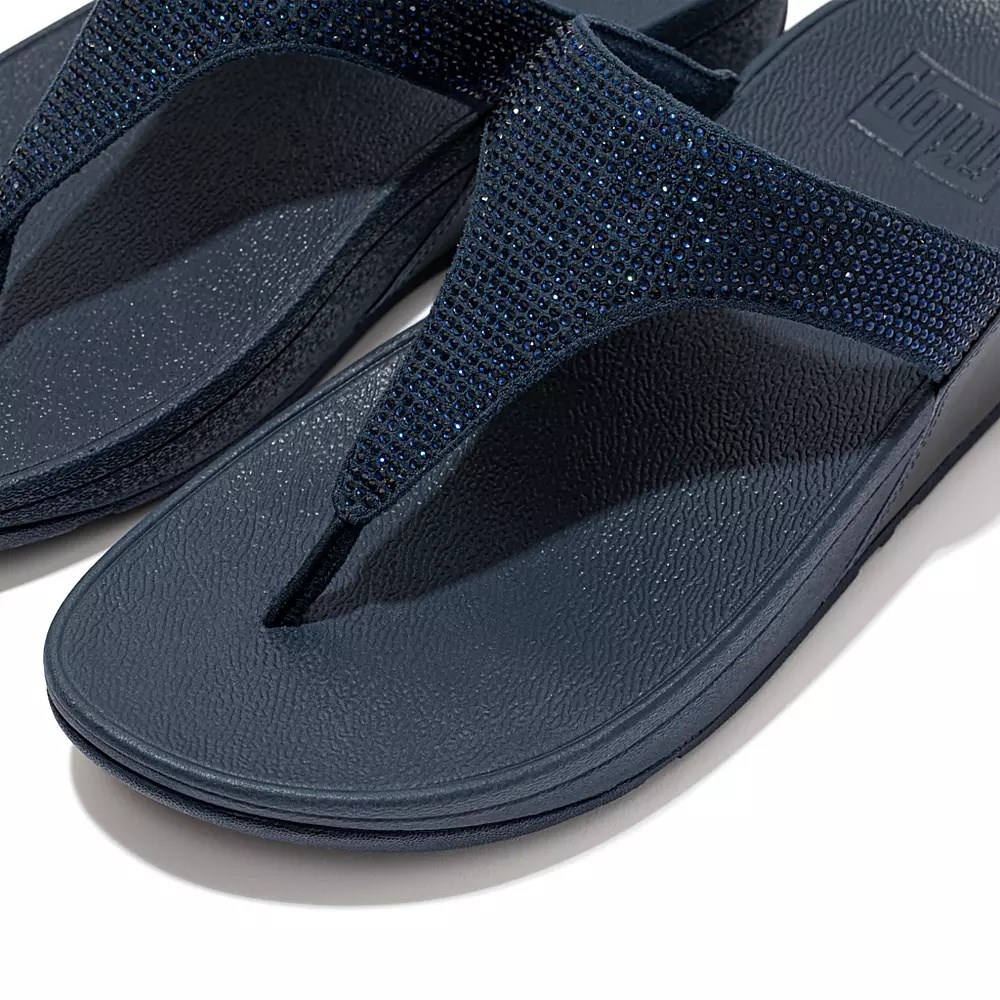 Sandalias Fitflop LULU Crystal Puntera-Post Mujer Azul Marino | MX.M-54369