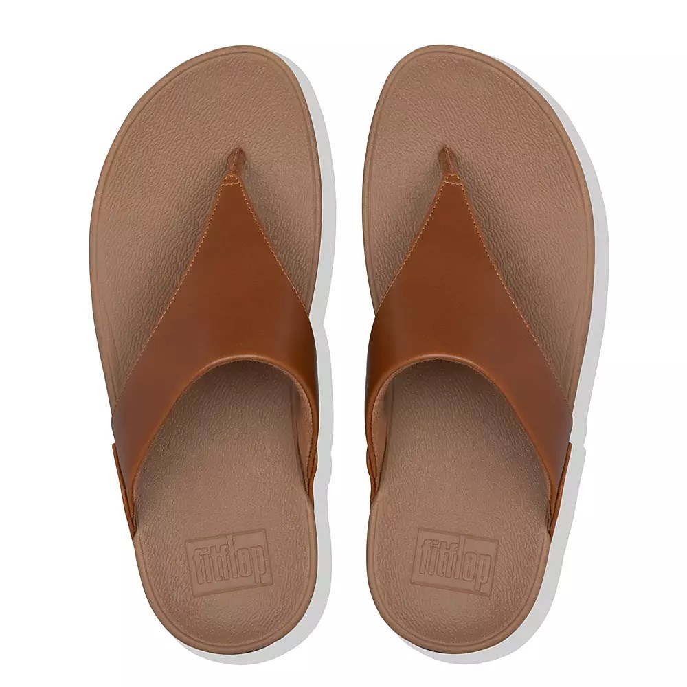 Sandalias Fitflop LULU Cuero Puntera-Post Mujer Marrom | MX.B-40893