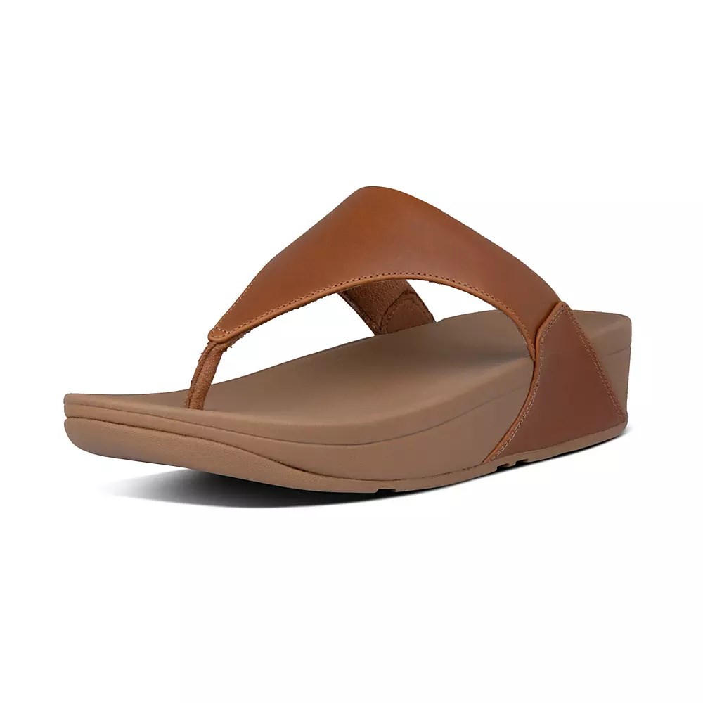 Sandalias Fitflop LULU Cuero Puntera-Post Mujer Marrom | MX.B-40893