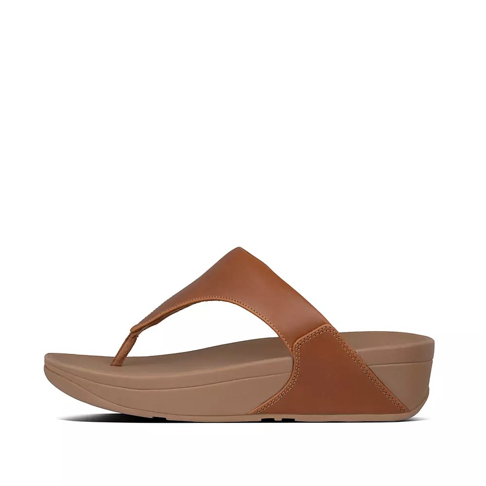 Sandalias Fitflop LULU Cuero Puntera-Post Mujer Marrom | MX.B-40893