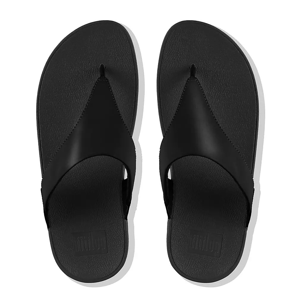 Sandalias Fitflop LULU Cuero Puntera-Post Mujer Negros | MX.Y-47631