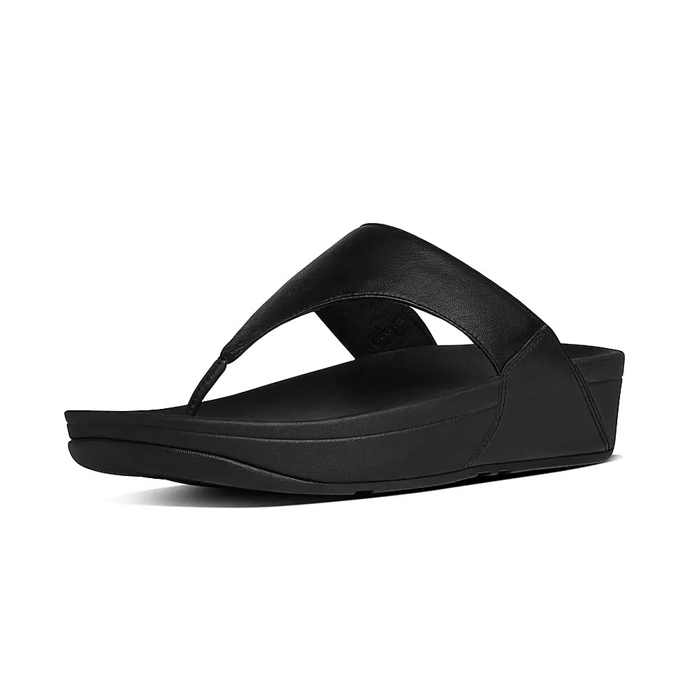 Sandalias Fitflop LULU Cuero Puntera-Post Mujer Negros | MX.Y-47631