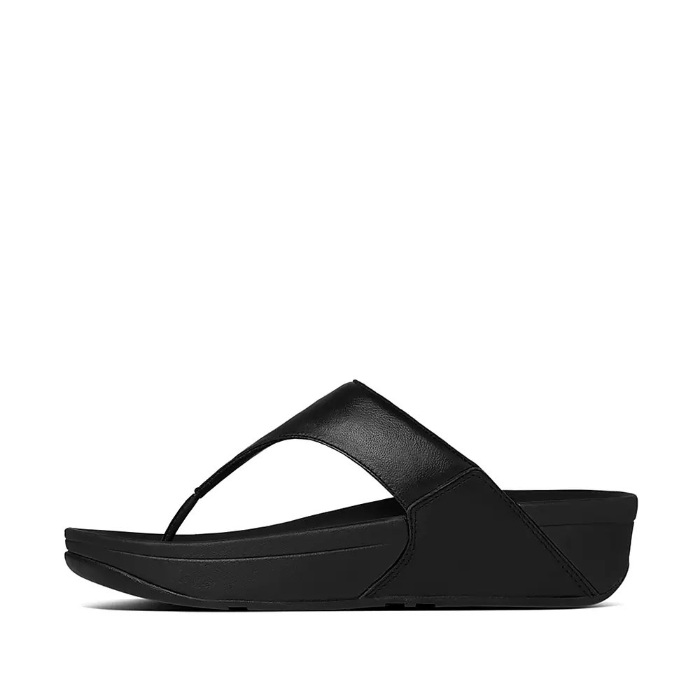 Sandalias Fitflop LULU Cuero Puntera-Post Mujer Negros | MX.Y-47631