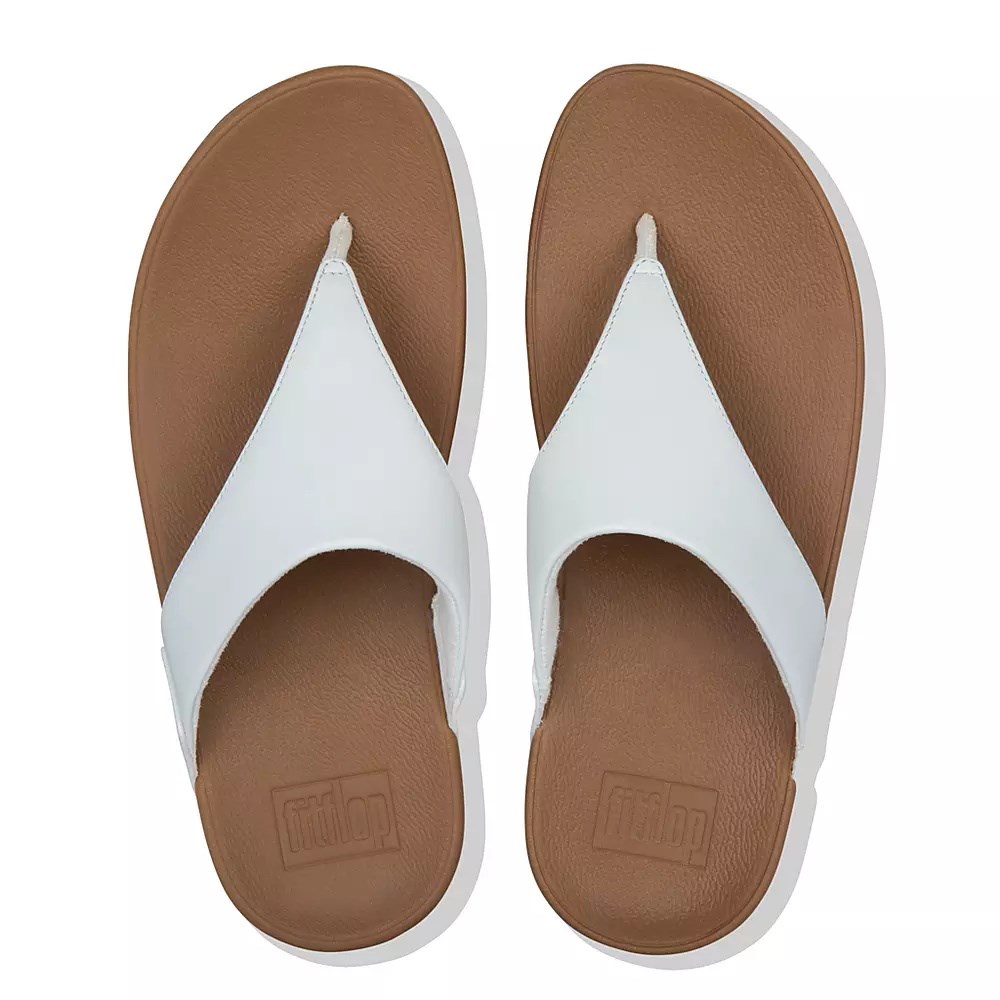 Sandalias Fitflop LULU Cuero Puntera-Post Mujer Blancos | MX.Z-80127