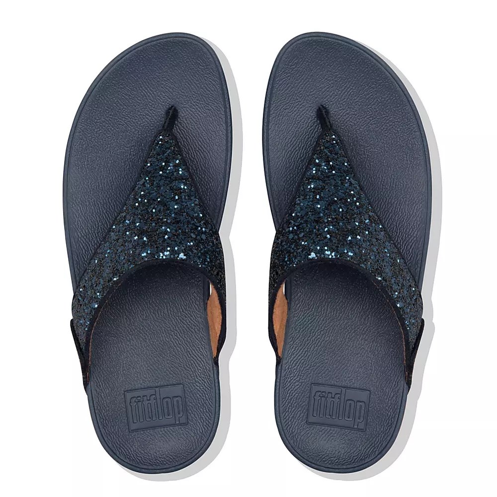 Sandalias Fitflop LULU Glitter Puntera-Post Mujer Azul Marino | MX.Y-79315