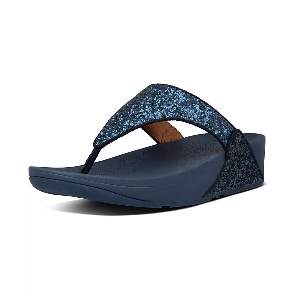 Sandalias Fitflop LULU Glitter Puntera-Post Mujer Azul Marino | MX.Y-79315