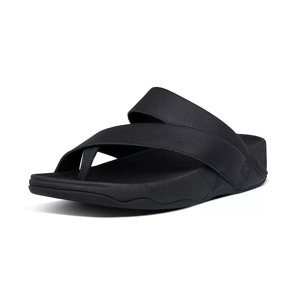 Sandalias Fitflop SLING Cuero Puntera-Post Hombre Negros | MX.J-29870