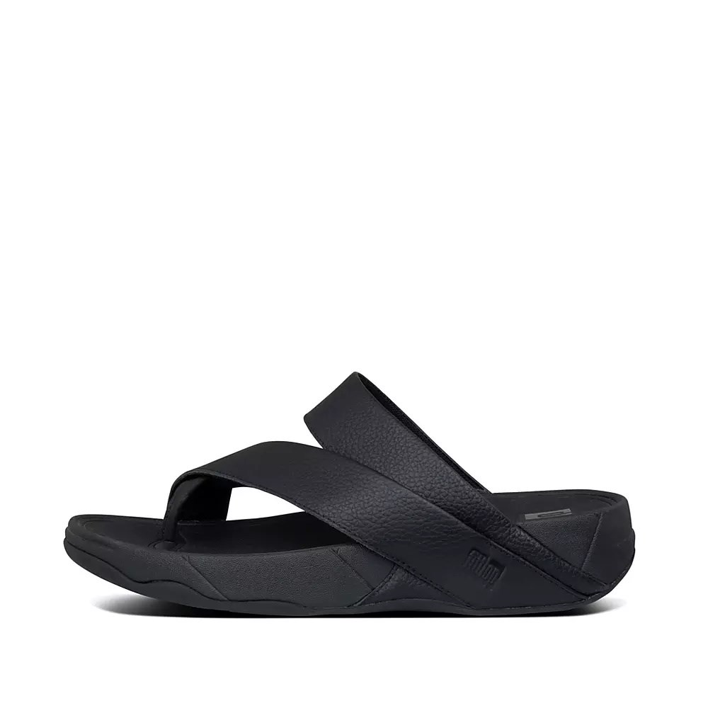 Sandalias Fitflop SLING Cuero Puntera-Post Hombre Negros | MX.J-29870