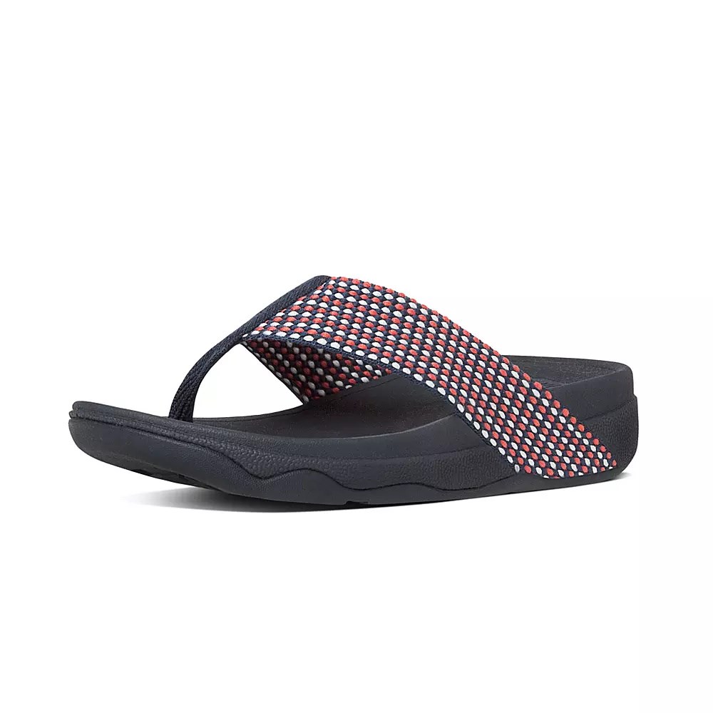 Sandalias Fitflop SURFA Puntera-Post Mujer Multicolor Negros | MX.P-15406