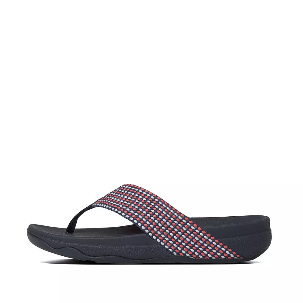 Sandalias Fitflop SURFA Puntera-Post Mujer Multicolor Negros | MX.P-15406