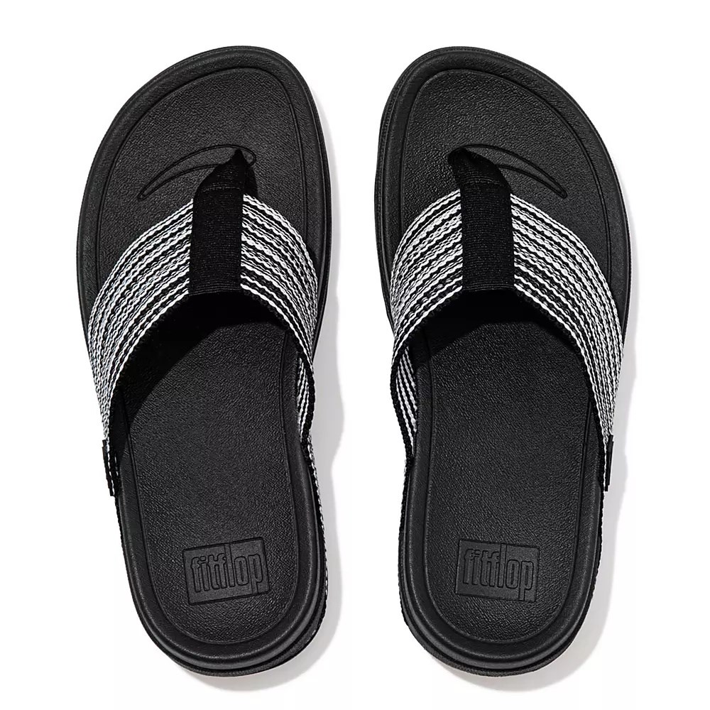 Sandalias Fitflop SURFA Puntera-Post Mujer Negros | MX.U-06128