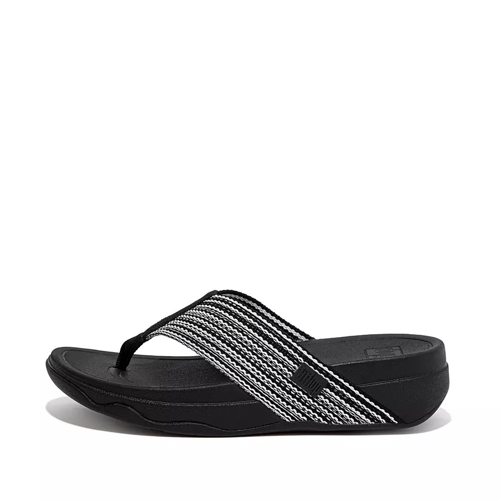 Sandalias Fitflop SURFA Puntera-Post Mujer Negros | MX.U-06128