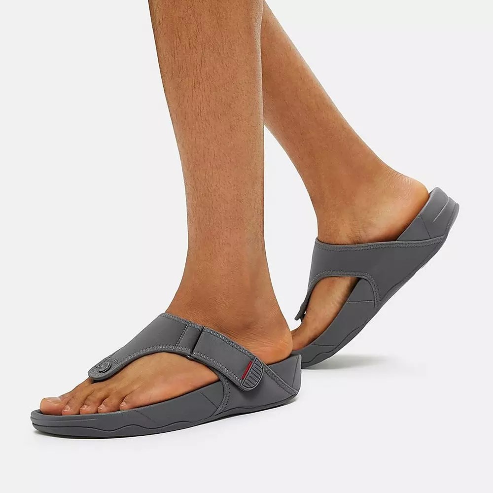 Sandalias Fitflop TRAKK II Agua-Resistant Puntera-Post Hombre Grises | MX.B-63074