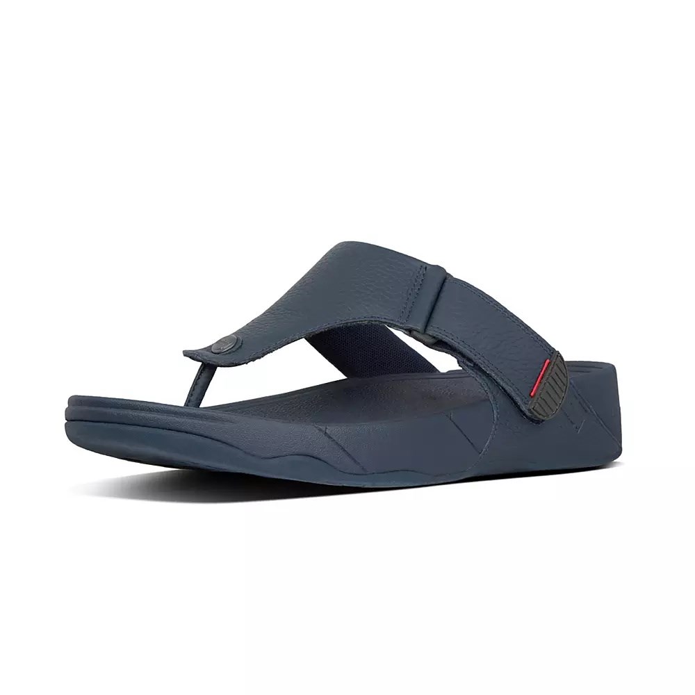 Sandalias Fitflop TRAKK II Cuero Puntera-Post Hombre Azul Marino | MX.D-02769