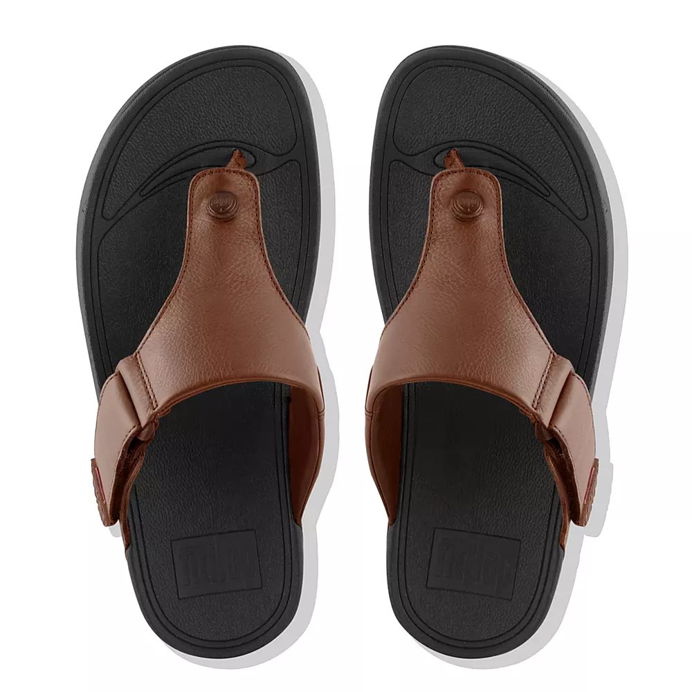 Sandalias Fitflop TRAKK II Cuero Puntera-Post Hombre Marrom | MX.G-71982