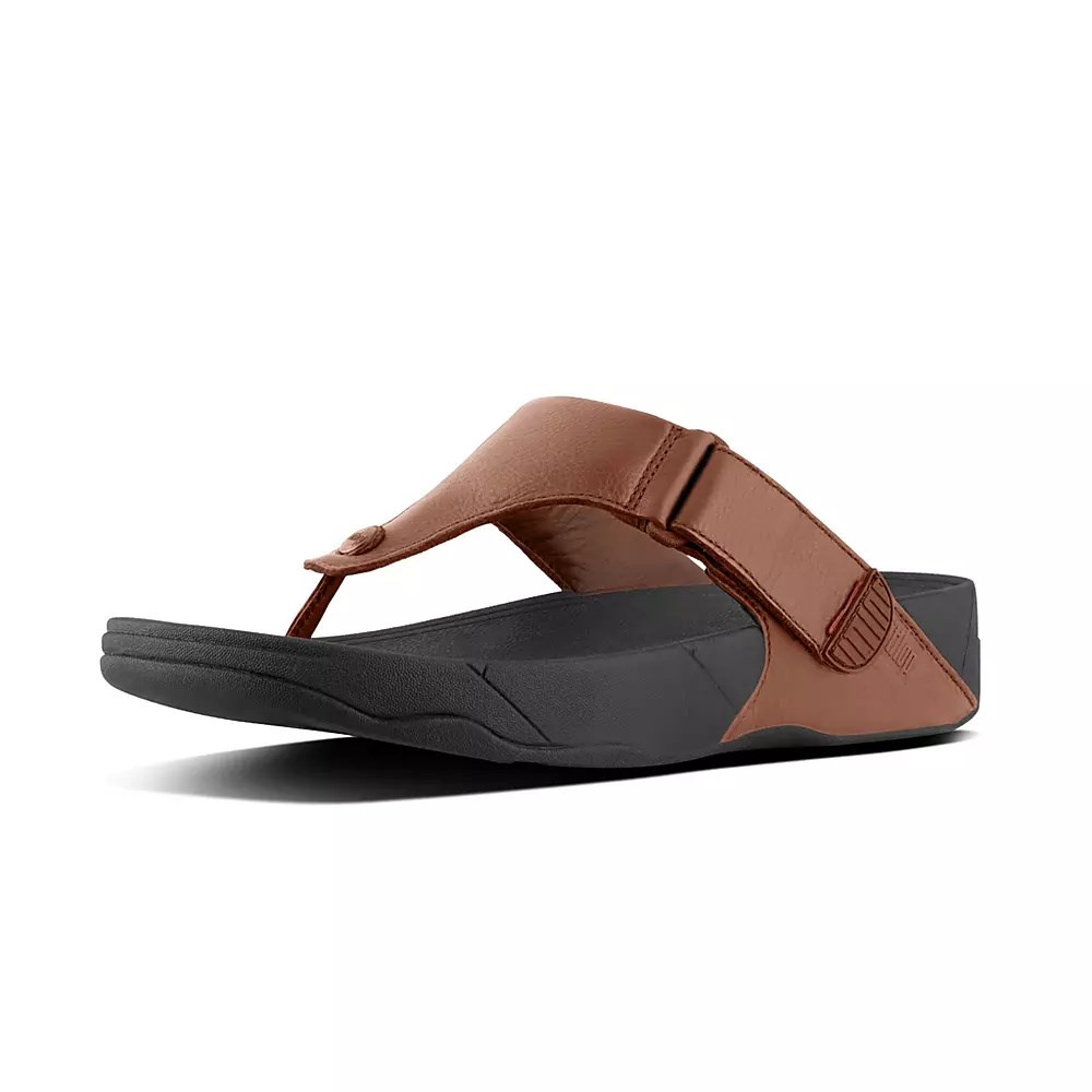 Sandalias Fitflop TRAKK II Cuero Puntera-Post Hombre Marrom | MX.G-71982