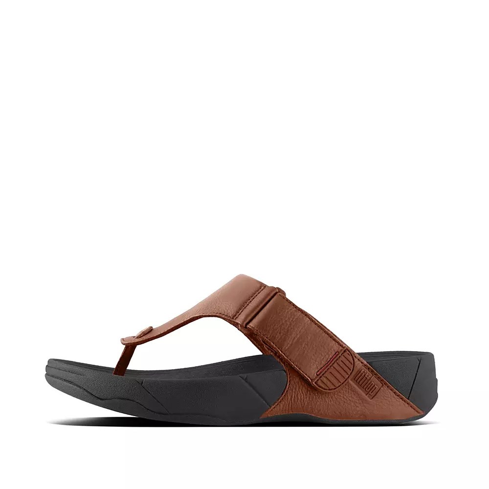 Sandalias Fitflop TRAKK II Cuero Puntera-Post Hombre Marrom | MX.G-71982