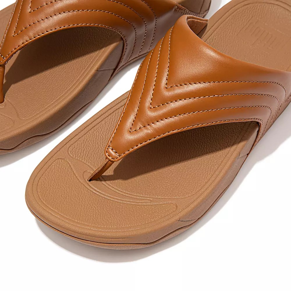 Sandalias Fitflop WALKSTAR Cuero Puntera-Post Mujer Marrom Claro | MX.I-46185