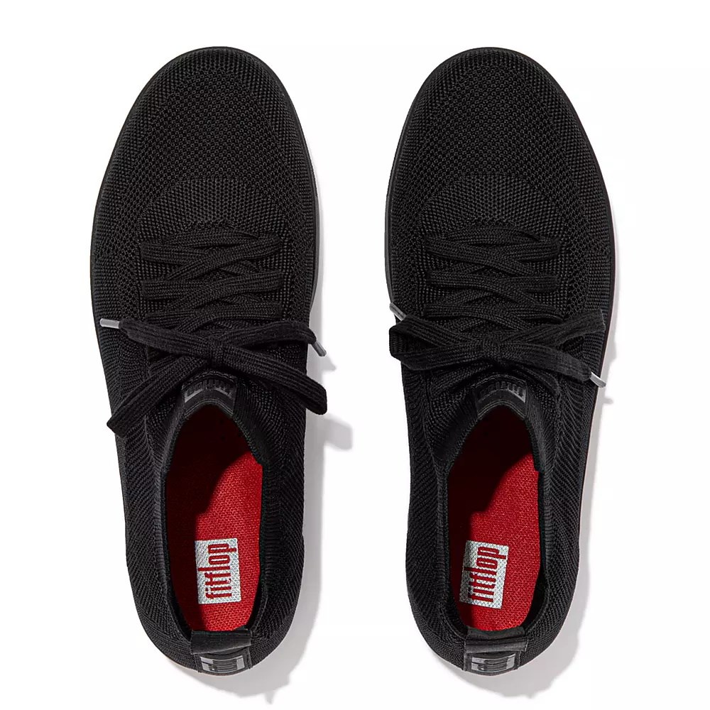 Tenis Altos Fitflop RALLY Agua-Resistant Knit Mujer Negros | MX.H-86413