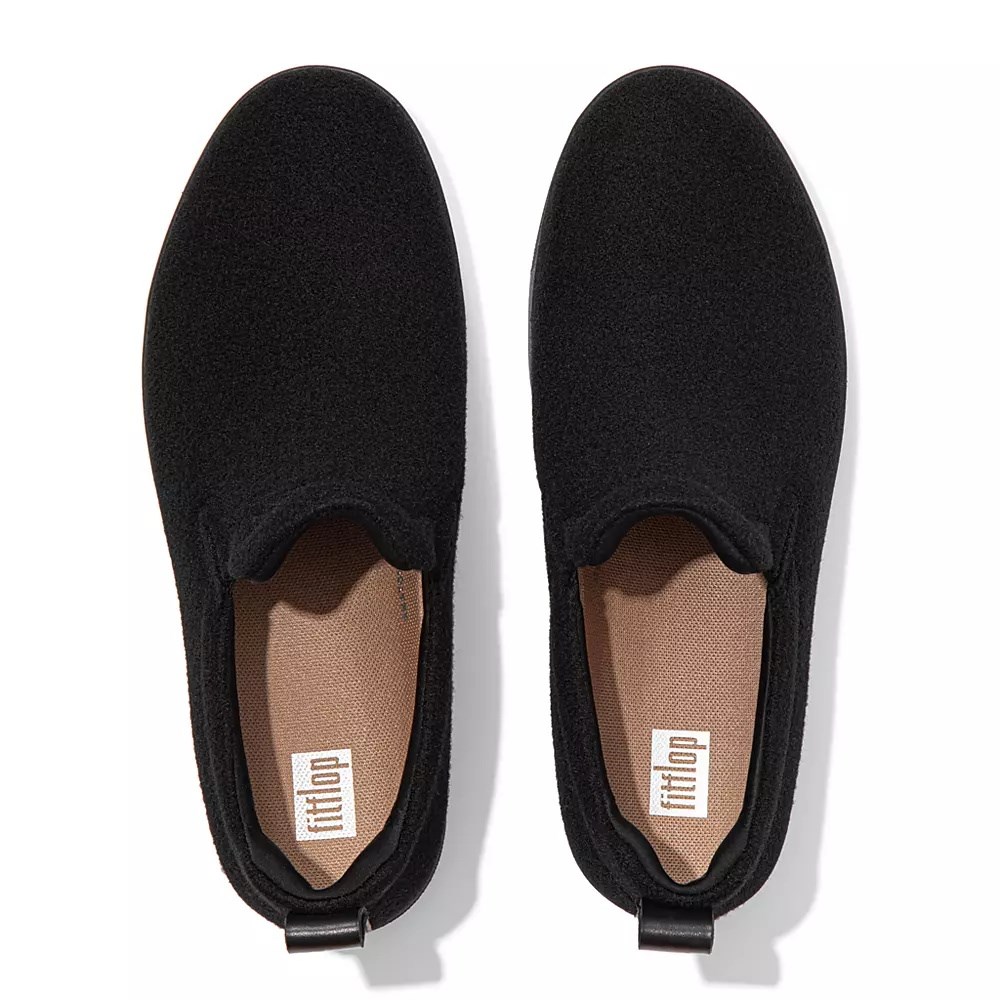 Zapatillas Sin Cordones Fitflop RALLY Felt Mujer Negros | MX.W-63017