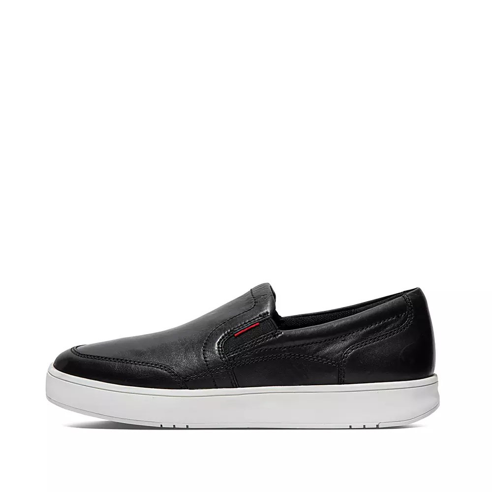 Zapatillas Sin Cordones Fitflop RALLY X Cuero Hombre Negros | MX.R-76428