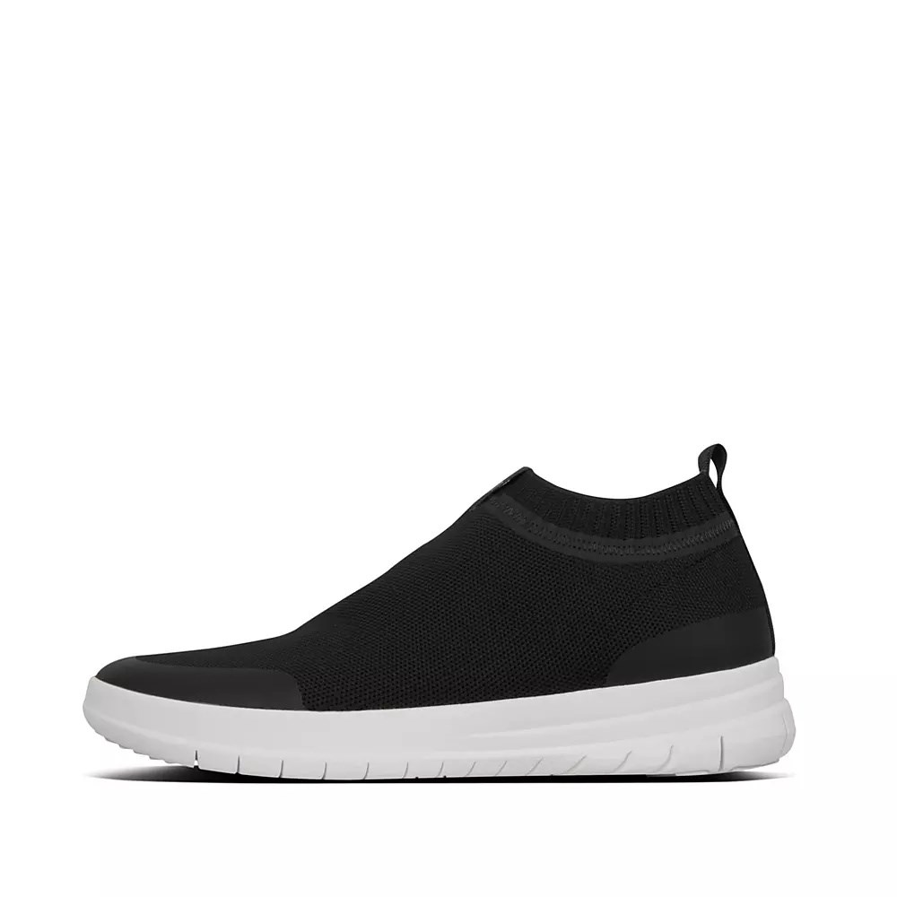 Zapatillas Sin Cordones Fitflop ÜBERKNIT Hombre Negros | MX.H-26059