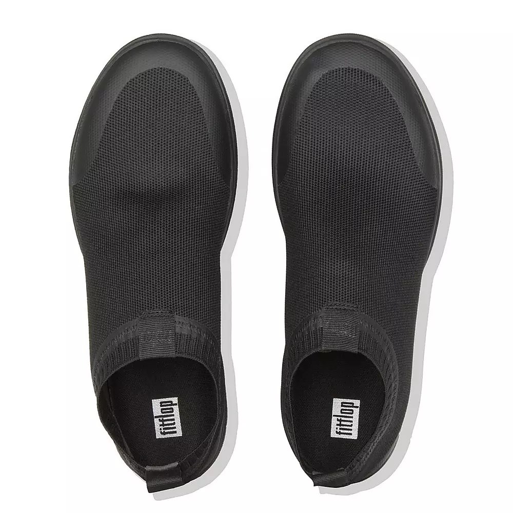 Zapatillas Sin Cordones Fitflop ÜBERKNIT Hombre Negros | MX.Q-25314