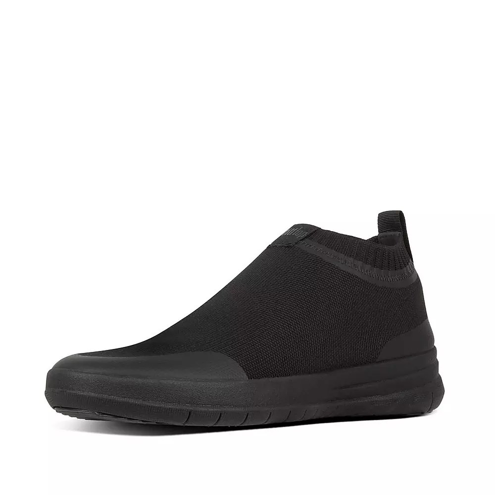 Zapatillas Sin Cordones Fitflop ÜBERKNIT Hombre Negros | MX.Q-25314