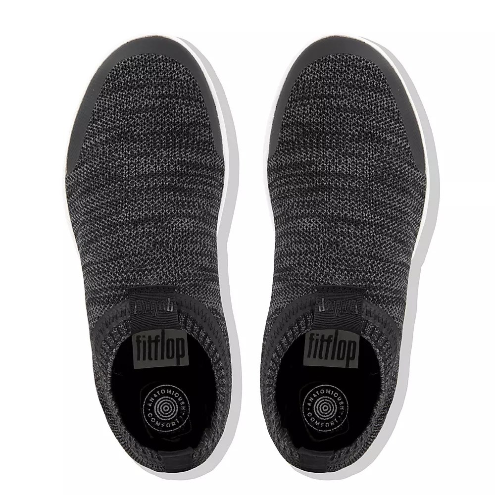 Zapatillas Sin Cordones Fitflop ÜBERKNIT Mujer Grises Oscuro | MX.R-86215