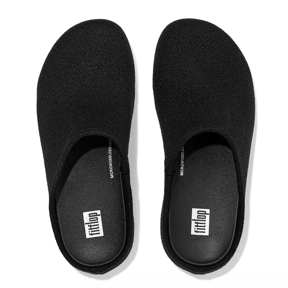 Zuecos Fitflop SHUV Cushy Felt Mujer Negros | MX.S-76319