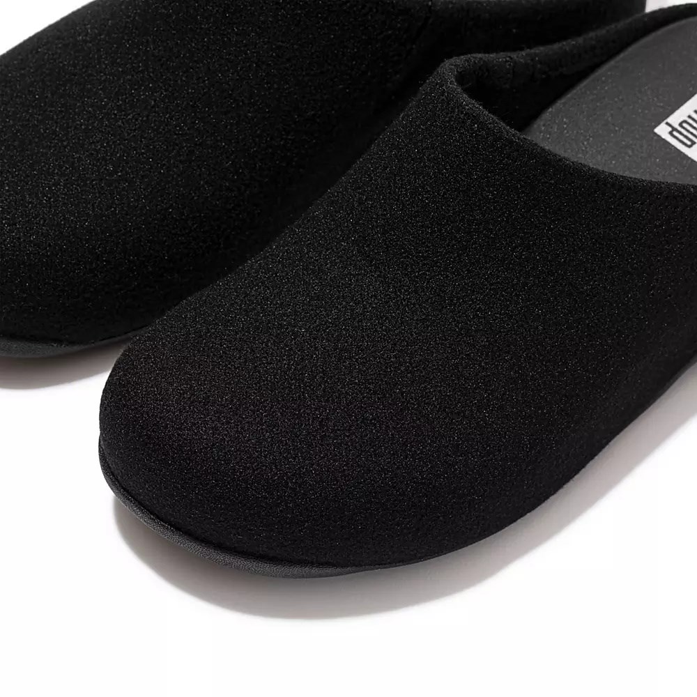 Zuecos Fitflop SHUV Cushy Felt Mujer Negros | MX.S-76319