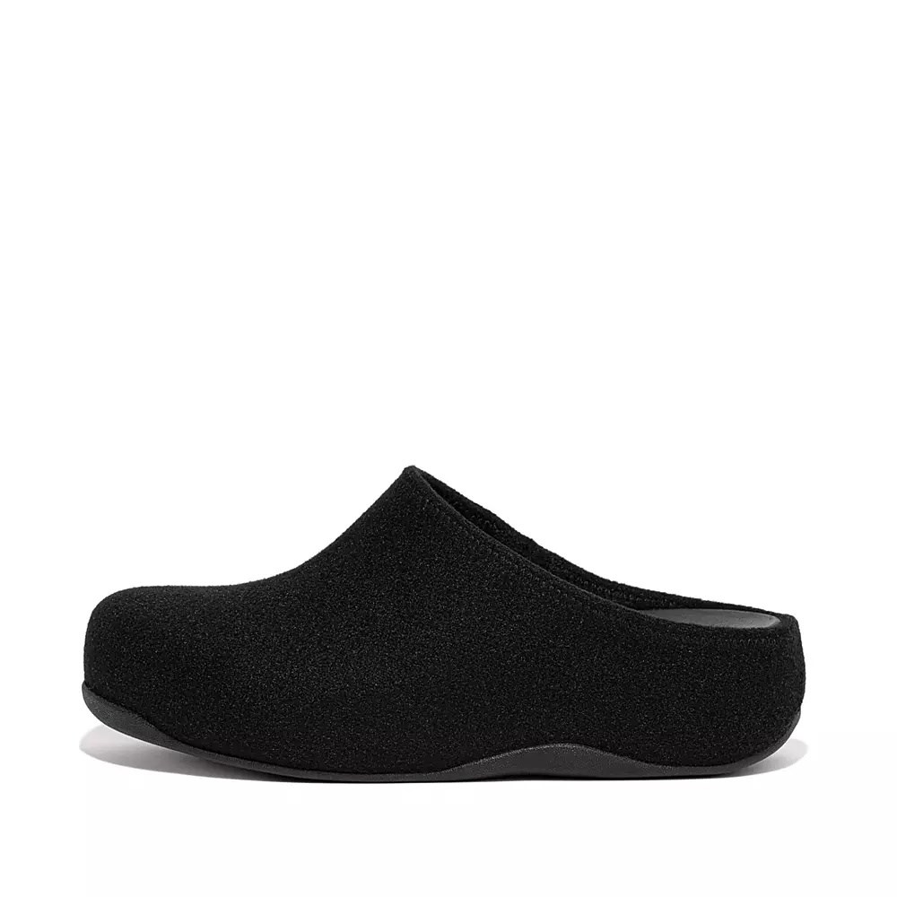 Zuecos Fitflop SHUV Cushy Felt Mujer Negros | MX.S-76319